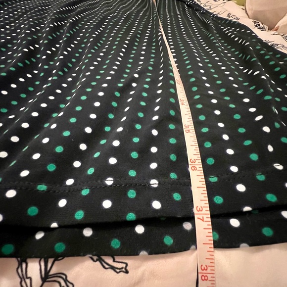 Christopher & Banks Navy, Green, and White Polka Dot Maxi Skirt - Picture 5 of 5